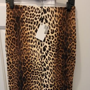 Love Moschino leopard print straight skirt